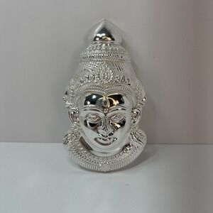 AMKL Laxmi Mukhota Face Mask Silver Coated New Traditional Puja Decor